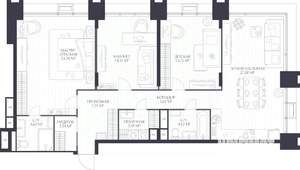 3-к квартира, вторичка, 109м2, 8/17 этаж