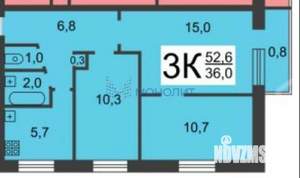 3-к квартира, вторичка, 52м2, 4/5 этаж