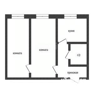 2-к квартира, вторичка, 38м2, 1/4 этаж