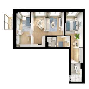 2-к квартира, вторичка, 65м2, 15/15 этаж
