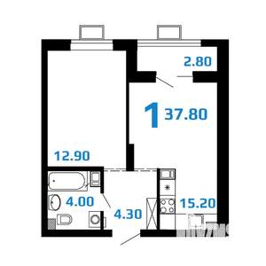 1-к квартира, вторичка, 38м2, 10/10 этаж