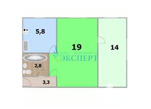 2-к квартира, вторичка, 45м2, 1/5 этаж
