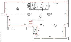 4-к квартира, вторичка, 129м2, 3/17 этаж