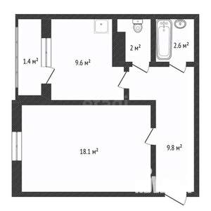 1-к квартира, вторичка, 42м2, 9/10 этаж