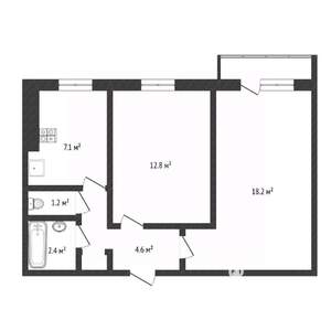 2-к квартира, вторичка, 47м2, 9/9 этаж