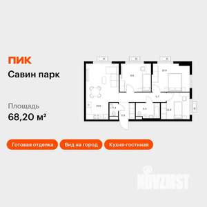 3-к квартира, вторичка, 68м2, 15/17 этаж