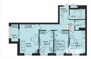 3-к квартира, вторичка, 70м2, 11/15 этаж