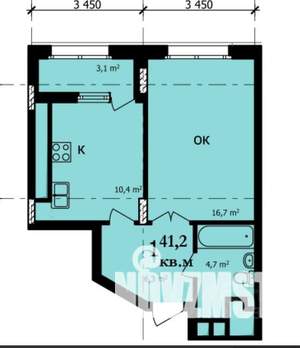 1-к квартира, вторичка, 42м2, 11/21 этаж