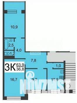 3-к квартира, вторичка, 64м2, 1/5 этаж
