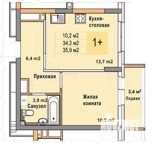 1-к квартира, вторичка, 36м2, 14/25 этаж