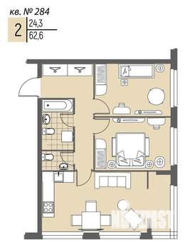 2-к квартира, вторичка, 63м2, 5/20 этаж