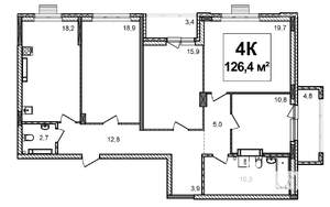 4-к квартира, строящийся дом, 126м2, 17/17 этаж