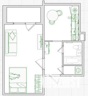 1-к квартира, вторичка, 36м2, 8/9 этаж