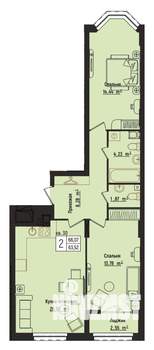 2-к квартира, вторичка, 66м2, 4/15 этаж