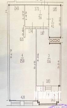 1-к квартира, вторичка, 49м2, 14/16 этаж