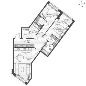 3-к квартира, вторичка, 92м2, 4/20 этаж