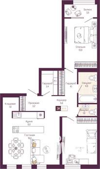 3-к квартира, вторичка, 80м2, 4/11 этаж