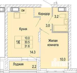 1-к квартира, вторичка, 32м2, 18/25 этаж