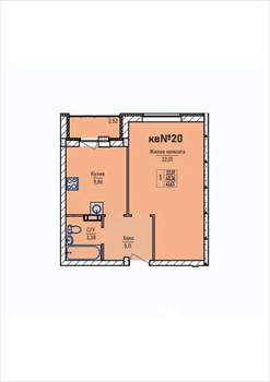1-к квартира, строящийся дом, 42м2, 4/4 этаж