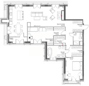 2-к квартира, строящийся дом, 128м2, 6/6 этаж
