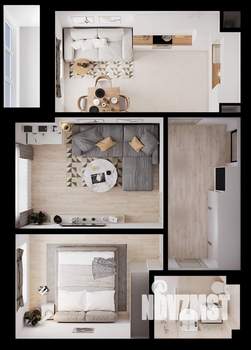 2-к квартира, сданный дом, 54м2, 1/4 этаж
