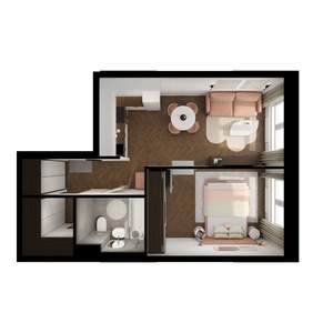 1-к квартира, вторичка, 40м2, 15/25 этаж