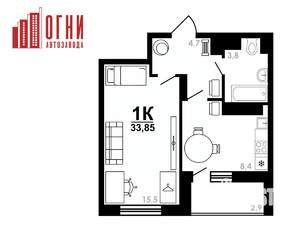 1-к квартира, вторичка, 34м2, 24/25 этаж