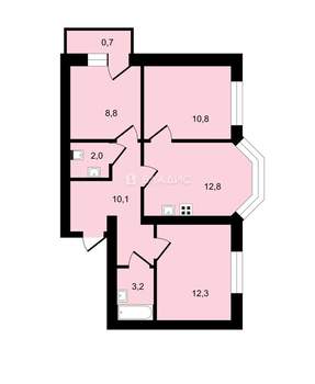 3-к квартира, вторичка, 61м2, 4/5 этаж