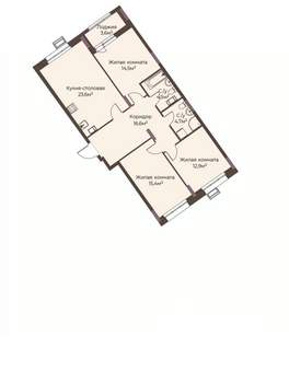 3-к квартира, строящийся дом, 94м2, 4/12 этаж