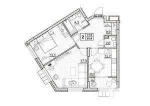 2-к квартира, вторичка, 61м2, 2/24 этаж