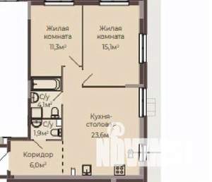 2-к квартира, вторичка, 62м2, 1/8 этаж