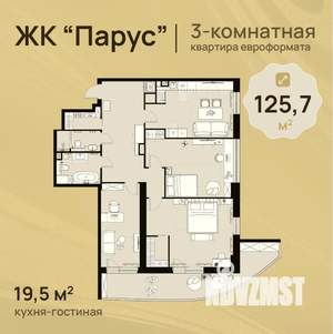 4-к квартира, строящийся дом, 146м2, 19/25 этаж