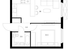 1-к квартира, вторичка, 36м2, 13/15 этаж