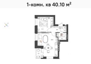 1-к квартира, вторичка, 40м2, 4/4 этаж