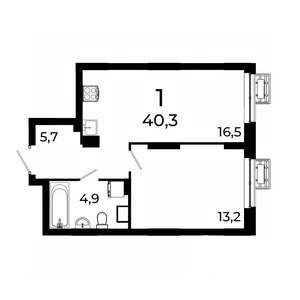 1-к квартира, вторичка, 40м2, 10/19 этаж