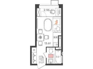 1-к квартира, вторичка, 20м2, 9/21 этаж
