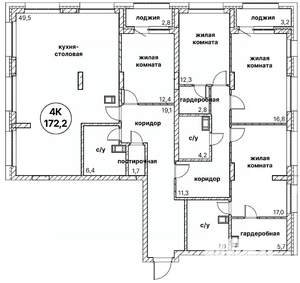 4-к квартира, вторичка, 172м2, 12/13 этаж