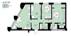 3-к квартира, вторичка, 91м2, 18/25 этаж