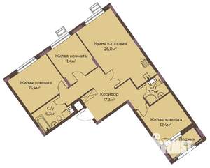 3-к квартира, вторичка, 94м2, 7/12 этаж