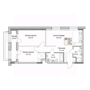 Студия квартира, вторичка, 78м2, 2/9 этаж
