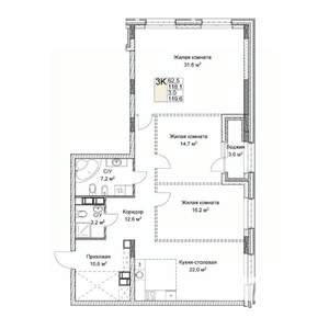 Студия квартира, вторичка, 120м2, 5/9 этаж