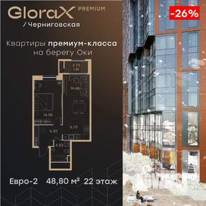 1-к квартира, вторичка, 49м2, 22/32 этаж