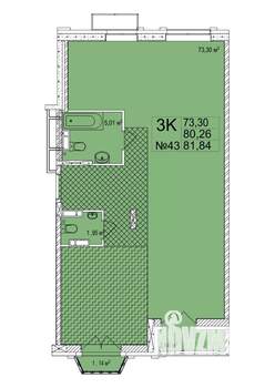 3-к квартира, вторичка, 82м2, 7/7 этаж
