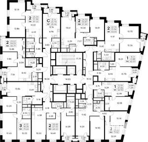 2-к квартира, вторичка, 57м2, 22/32 этаж