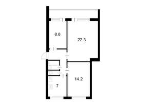 3-к квартира, вторичка, 64м2, 8/9 этаж