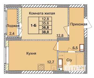 1-к квартира, вторичка, 37м2, 12/18 этаж