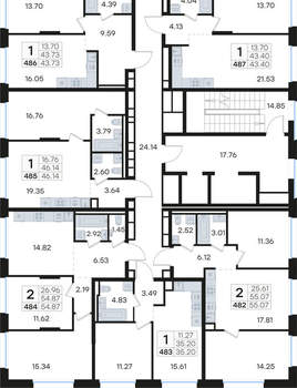 2-к квартира, вторичка, 55м2, 4/13 этаж