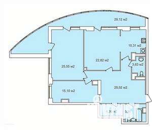 3-к квартира, строящийся дом, 127м2, 23/25 этаж