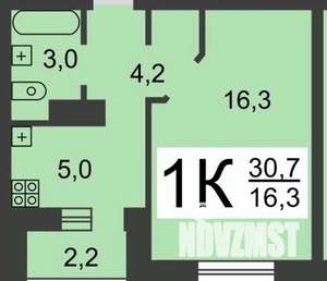 1-к квартира, вторичка, 31м2, 8/10 этаж