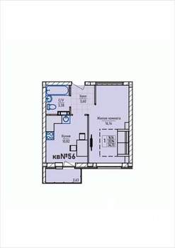 1-к квартира, строящийся дом, 35м2, 1/3 этаж